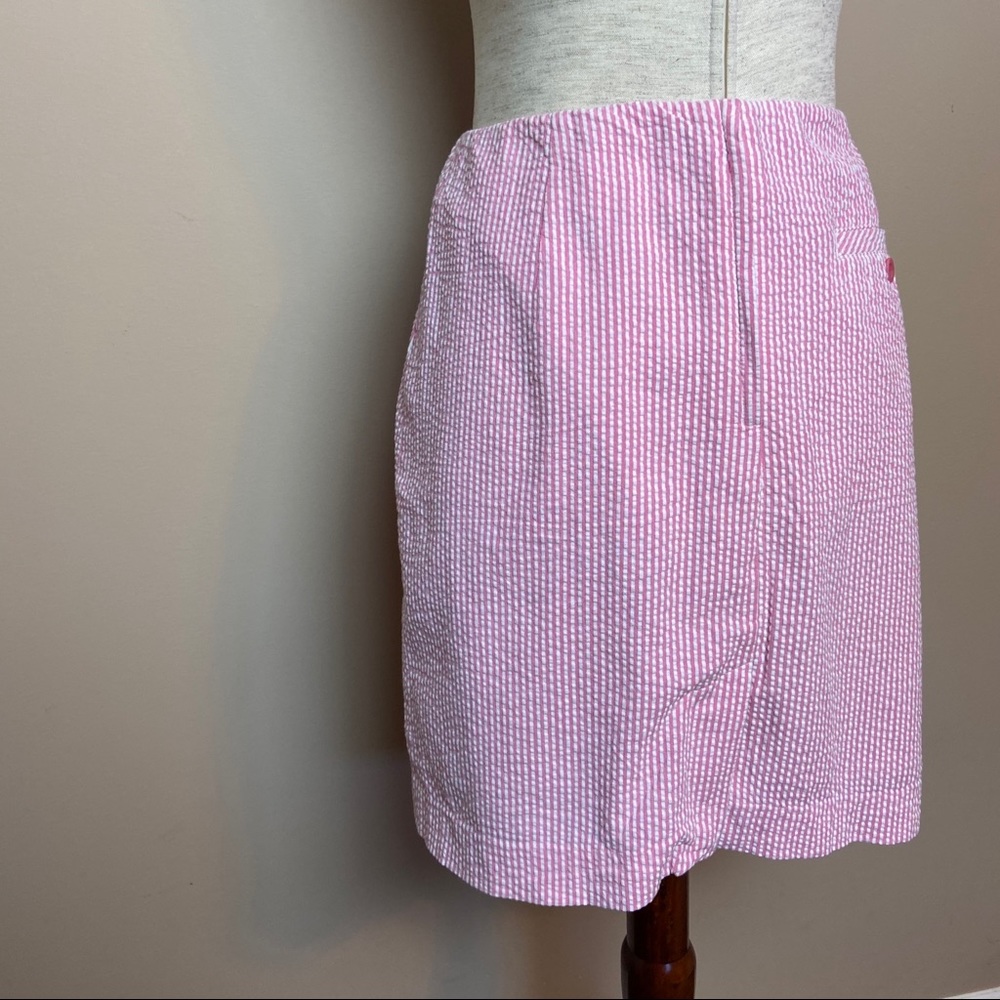 Lilly Pulitzer Pink Striped Seersucker Skirt View 6
